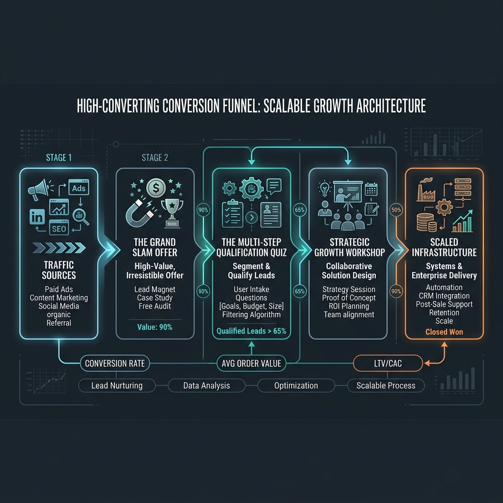 High-Converting Conversion Funnel Diagram